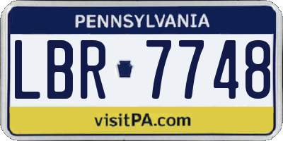 PA license plate LBR7748
