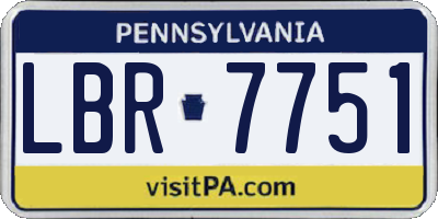 PA license plate LBR7751