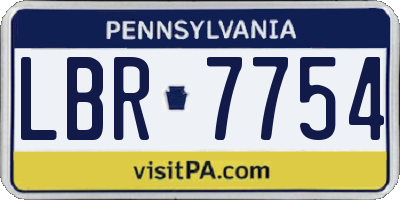 PA license plate LBR7754