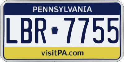 PA license plate LBR7755