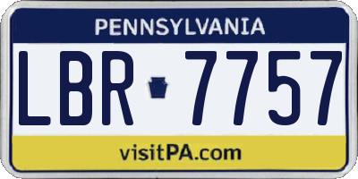 PA license plate LBR7757