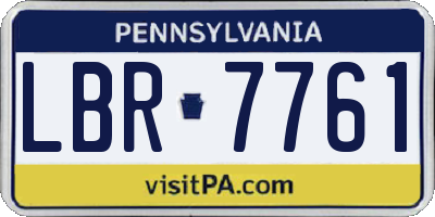 PA license plate LBR7761