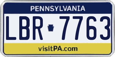 PA license plate LBR7763