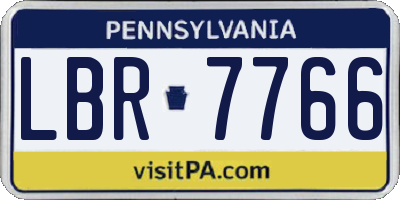 PA license plate LBR7766