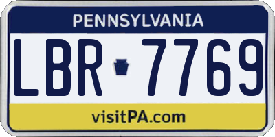 PA license plate LBR7769