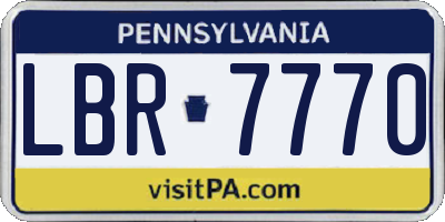 PA license plate LBR7770