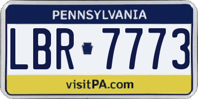 PA license plate LBR7773
