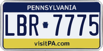 PA license plate LBR7775