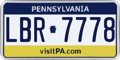 PA license plate LBR7778