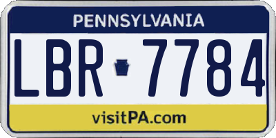 PA license plate LBR7784