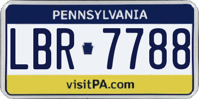 PA license plate LBR7788