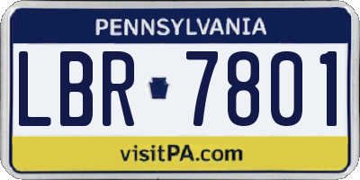 PA license plate LBR7801