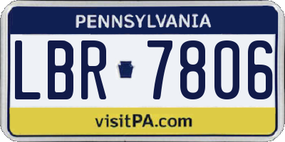 PA license plate LBR7806