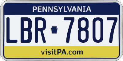PA license plate LBR7807