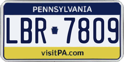 PA license plate LBR7809