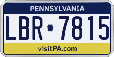 PA license plate LBR7815