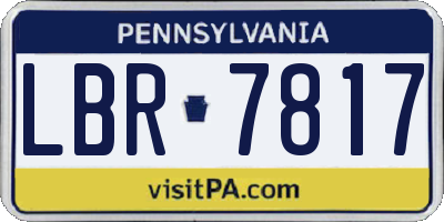 PA license plate LBR7817