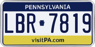 PA license plate LBR7819