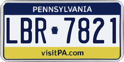 PA license plate LBR7821