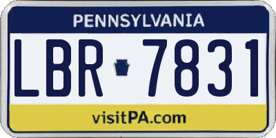 PA license plate LBR7831