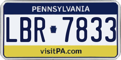 PA license plate LBR7833
