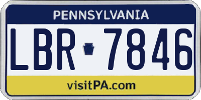 PA license plate LBR7846