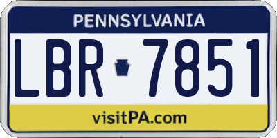 PA license plate LBR7851
