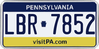 PA license plate LBR7852