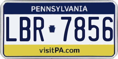 PA license plate LBR7856