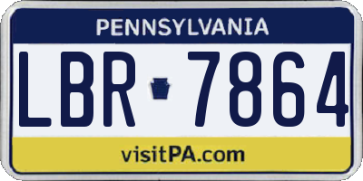 PA license plate LBR7864