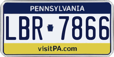 PA license plate LBR7866