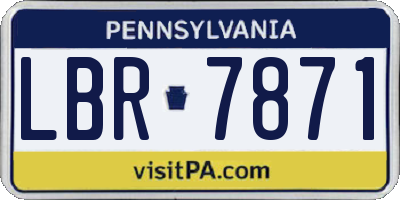 PA license plate LBR7871