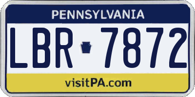 PA license plate LBR7872