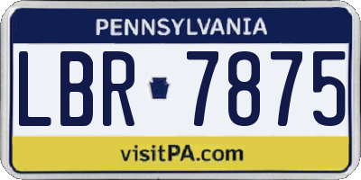 PA license plate LBR7875