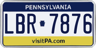 PA license plate LBR7876