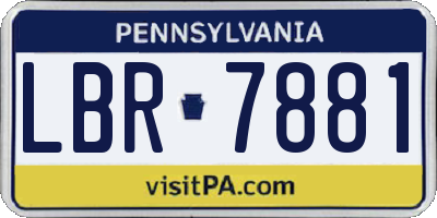 PA license plate LBR7881