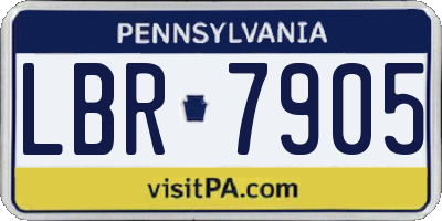 PA license plate LBR7905