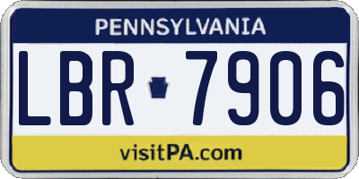 PA license plate LBR7906