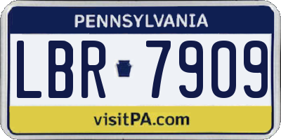 PA license plate LBR7909