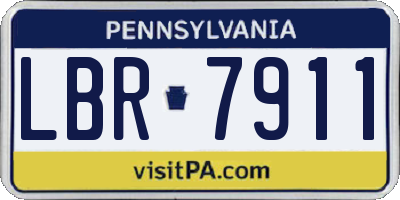 PA license plate LBR7911