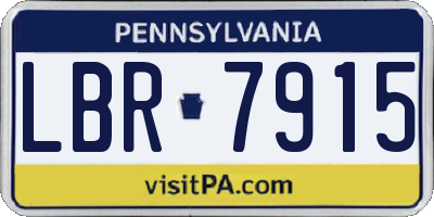 PA license plate LBR7915