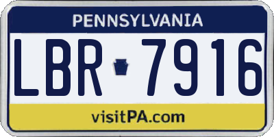PA license plate LBR7916
