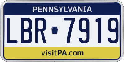 PA license plate LBR7919
