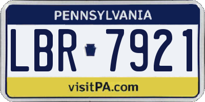 PA license plate LBR7921