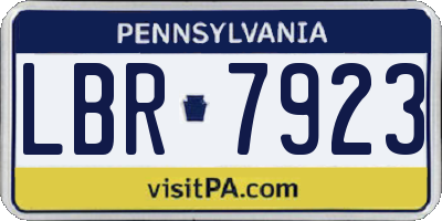 PA license plate LBR7923
