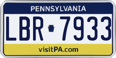 PA license plate LBR7933