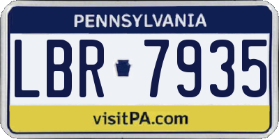 PA license plate LBR7935