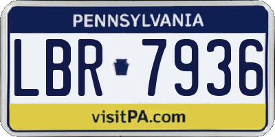 PA license plate LBR7936
