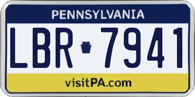 PA license plate LBR7941