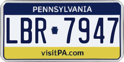 PA license plate LBR7947